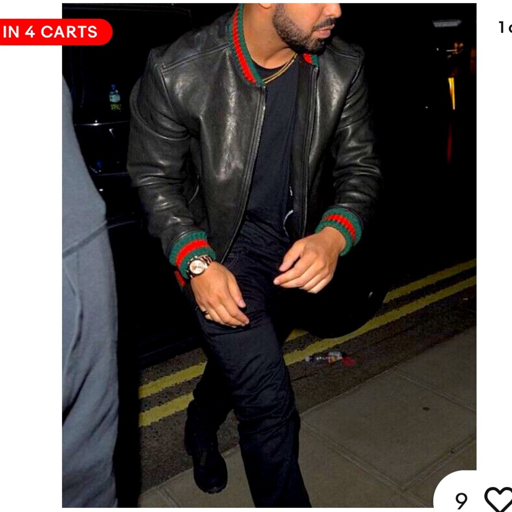 Men’s authentic GUCCI leather jacket (as seen on drake)